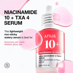 ANUA Niacinamide 10% + TXA 4% Dark Spot Corrector Serum - luut