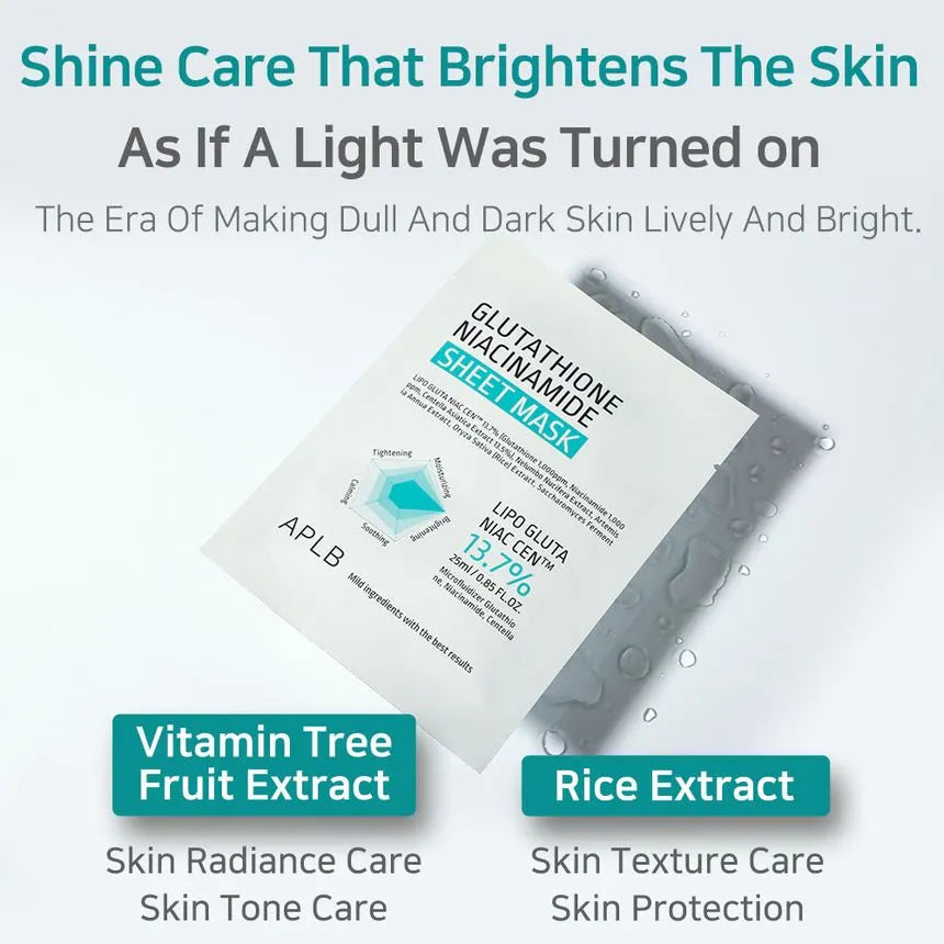 APLB Glutathione Niacinamide Sheet Mask - luut