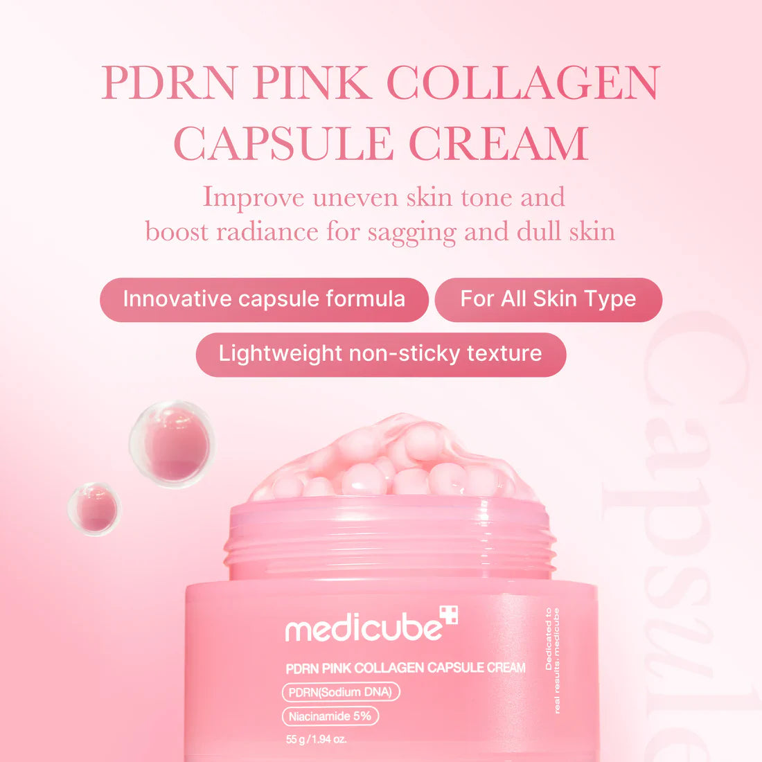 Medicube PDRN Pink Collagen Capsule Cream 55g - luut