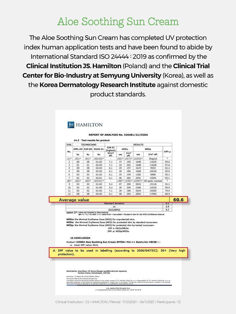 COSRX Aloe Soothing Sun Cream SPF50+ Broad Spectrum - luut
